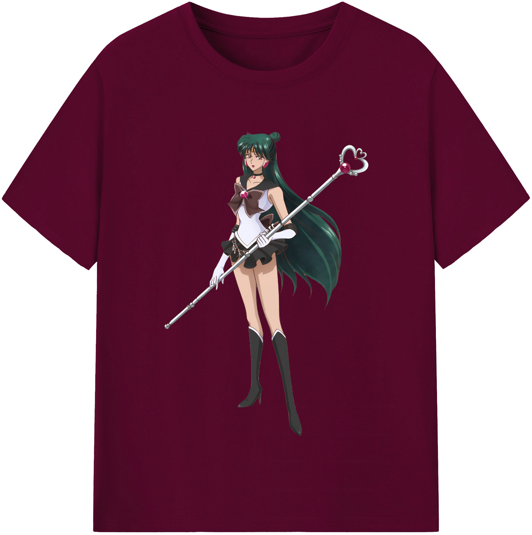 （画像用） 美少女戦士セーラームーン 冥王せつな Sailor Moon Meiou Setsuna レディースカジュアルプリントTシャツ（綿100％）
